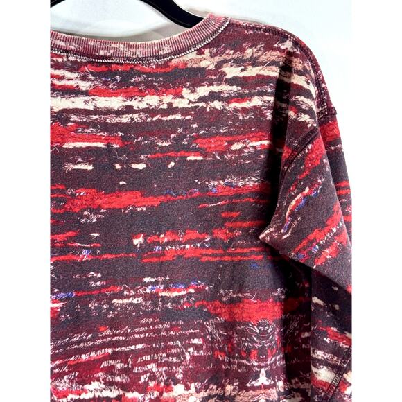 ISABEL MARANT FOR H&M Women's Red Printed Crewneck Pullover Sweater SZ 4 - Picture 3 of 13